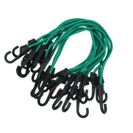 Unique Bargains Strong Elastic Strapping Rope Hooks for Bicycle Dark Green 12 Pcs image {7}