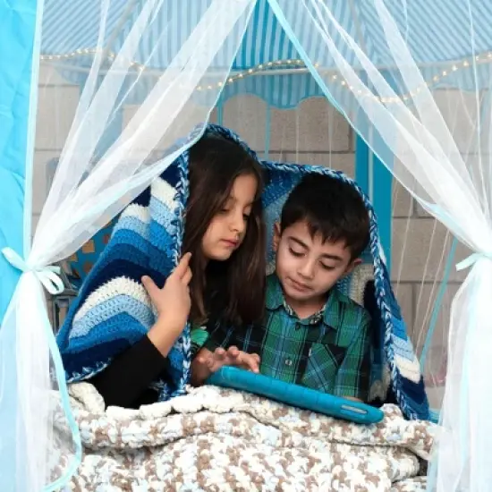 Ningbo Zhongying Leisure Products Blue Hexagon Fantasy Castle Play Tent | 53 x 47 x 55 Inches image {4}