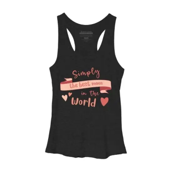Women's Design By Humans Mother's Day Simply the Best Mom Banner By BoogieCreates Racerback Tank Top image {2}