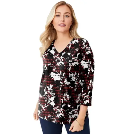 Jessica London Women&rsquo;s Plus Size V-Neck Tee image {23}