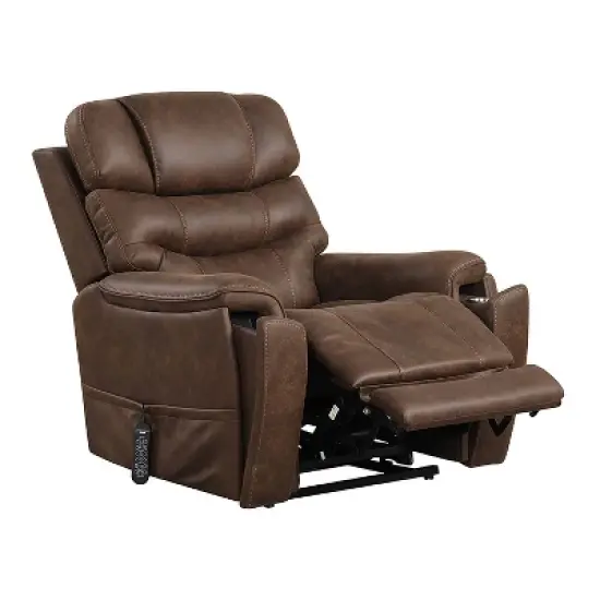 HOMES: Inside + Out Leafstorm Powered Lift Chair Recliner with Adjustable Headrest Walnut image {5}