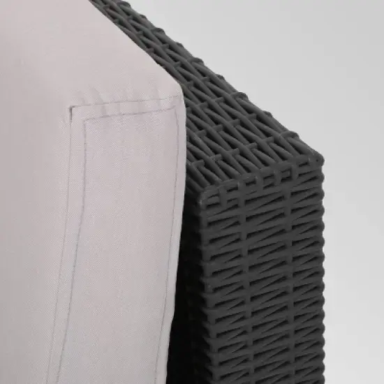 Waverly 5pc Faux Wicker Sectional Set Dark Gray/Gray - Christopher Knight Home image {3}