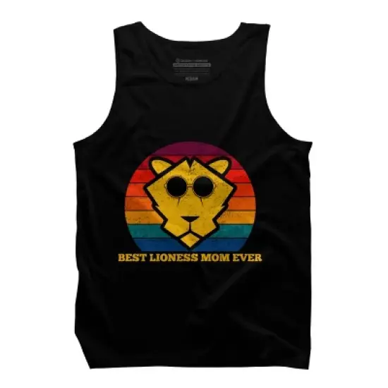 Men's Design By Humans Best Lioness Mom Ever Retro Stripes By Yernar Tank Top image {2}