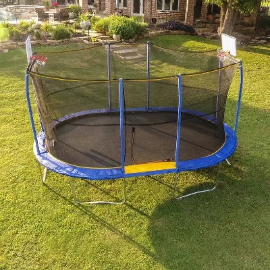 HomeStock 10' x 15' Oval Trampoline with Basketball Hoop image {5}