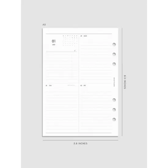 2026 Dated Vertical Weekly Planner Inserts | Monday Start | Cloth & Paper image {9}