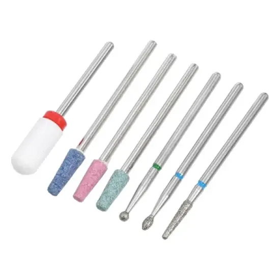 Unique Bargains Emery Nail Drill Bits Set for Acrylic Nails 3/32 Inch Nail Art Tools 40.3mm Length Colorful 7 Pcs image {4}