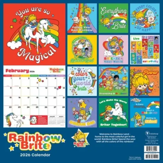 TF Publishing 13.5"x14.5" 2026 Rainbow Brite Wall Calendar image {4}