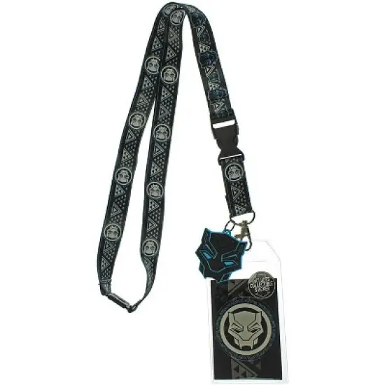 Black Panther Lanyard ID Badge Holder Design With Charm image {3}