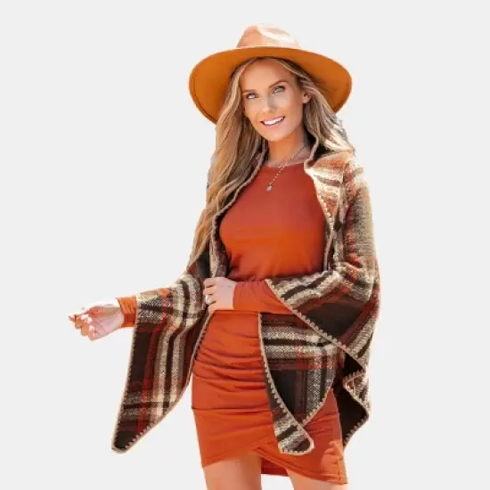 Women's Versatile Plaid Scarf- Cupshe image {7}