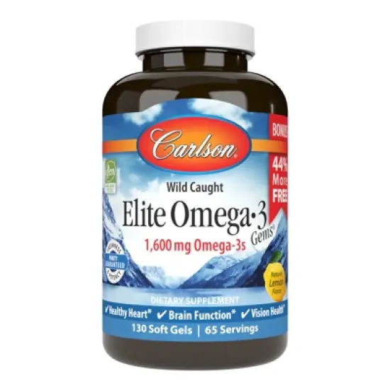 Carlson - Elite Omega-3 Gems, 1600 mg Omega-3s, Norwegian, Wild Caught, Sustainably Sourced, Lemon image {6}