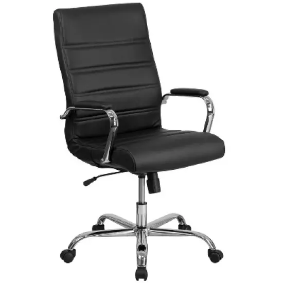 Emma and Oliver High Back Executive Swivel Office Chair with Metal Frame and Arms image {12}