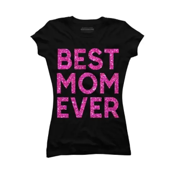 Junior's Design By Humans Best Mom Ever Confetti Text By MeowShop T-Shirt image {2}