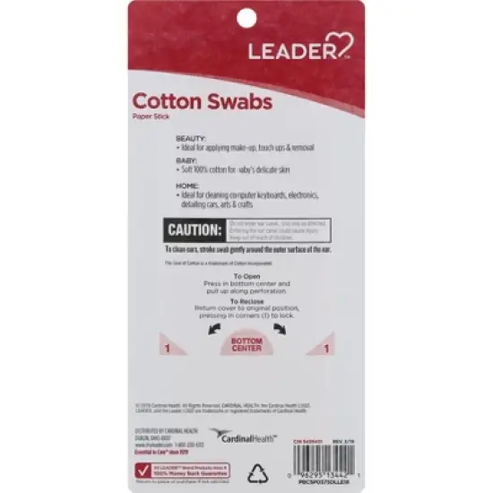 Leader Paper Sticks Cotton Swabs 375 ct image {4}