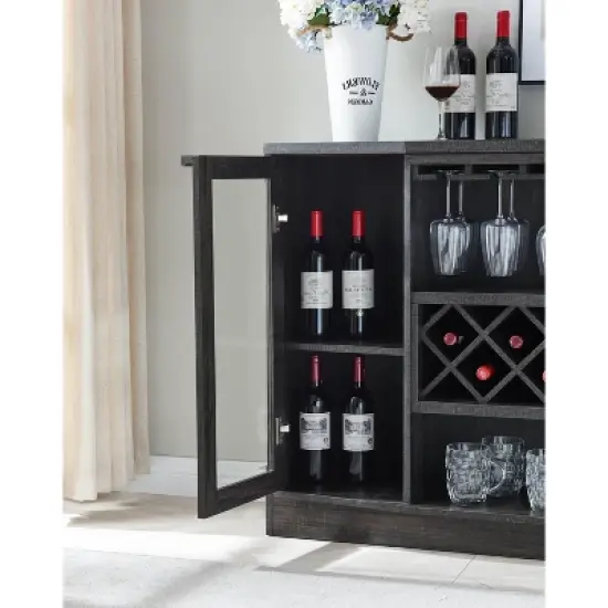 Home Source Jill Zarin Bar Cabinet with Curved Glass Doors image {3}
