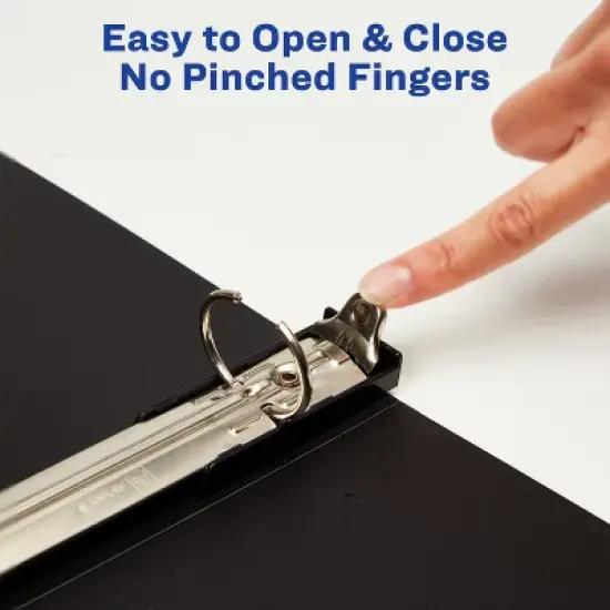 Avery 1" Hanging Storage Flexible 3 Ring Binders, Round Rings, 175-Sheet Capacity, Black, 4 Pack (17708) image {3}