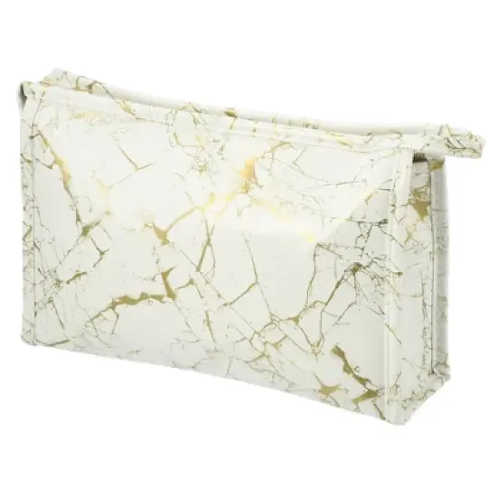 Unique Bargains Makeup Bag Cosmetic Travel Bag Make Up Brush Organizer Bag Marble Makeup Storage Toiletry Bag for Women 9"x3"x6" 1 Pcs image {7}