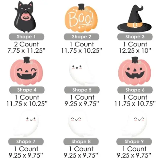 Big Dot of Happiness Pastel Halloween - Ghost, Pumpkin, Cat and Hat Lawn Decorations - Outdoor Pink Pumpkin Party Yard Decorations - 10 Piece image {6}