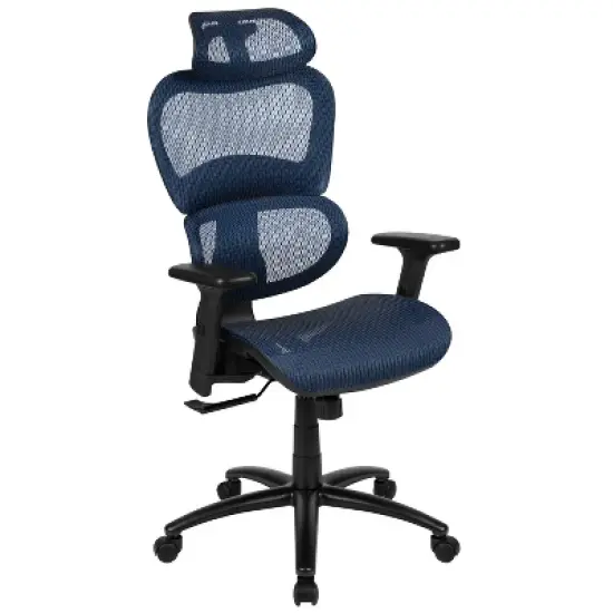 Flash Furniture Ergonomic Mesh Office Chair with 2-to-1 Synchro-Tilt, Adjustable Headrest, Lumbar Support, and Adjustable Pivot Arms image {13}