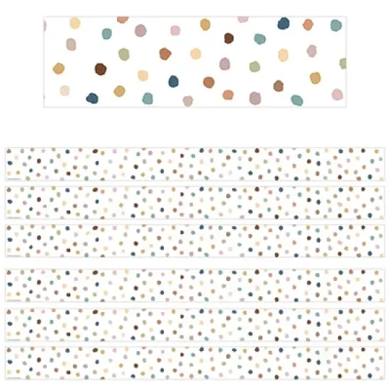 Teacher Created Resources&reg; Everyone is Welcome Painted Dots Straight Border Trim, 35 Feet Per Pack, 6 Packs image {3}