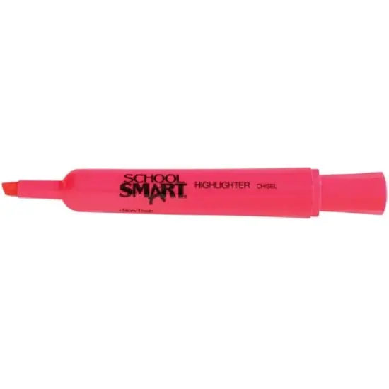 School Smart Tank Style Highlighters, Chisel Tip, Pink, Pack of 12 image {5}