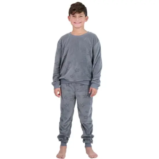 Sleep On It Boys 2-Piece Velour Pajama Set - Stars image {1}