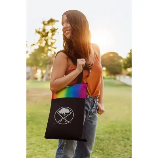 NHL Buffalo Sabres Vista Outdoor Picnic Blanket & Tote - Rainbow/Black image {5}