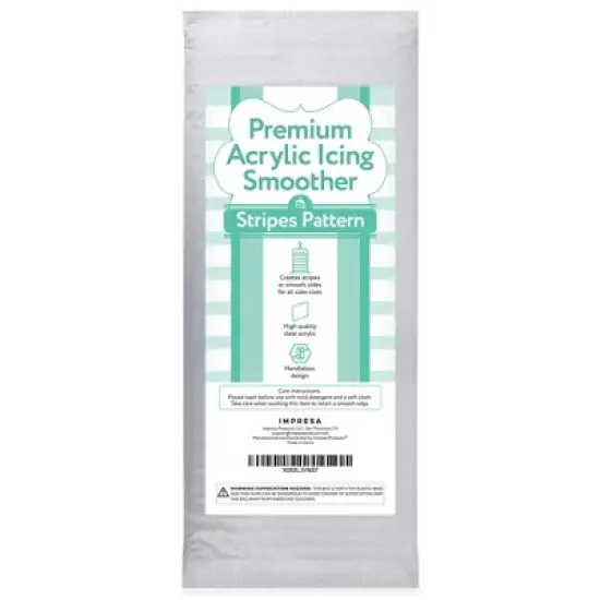 Impresa 11.5" Tall Clear Acrylic Icing Frosting Stripes Comb Large Cake Smoother Scraper with Patterned Edge for Cake Decorating image {5}