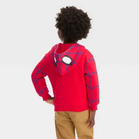 Toddler Boys' Marvel Spider-Man Printed Zip-Up Sweatshirt - Red image {1}
