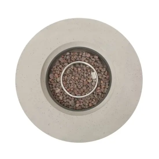 Aidan Outdoor 50000 BTU Light Weight Concrete Circular Fire Pit Light Gray - Christopher Knight Home image {7}