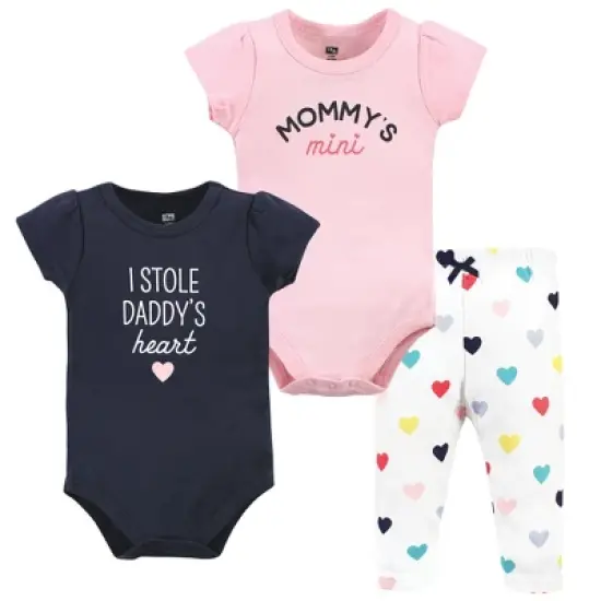 Hudson Baby Infant Boys Cotton Bodysuit and Pant Set, Bold Mom Dad image {7}