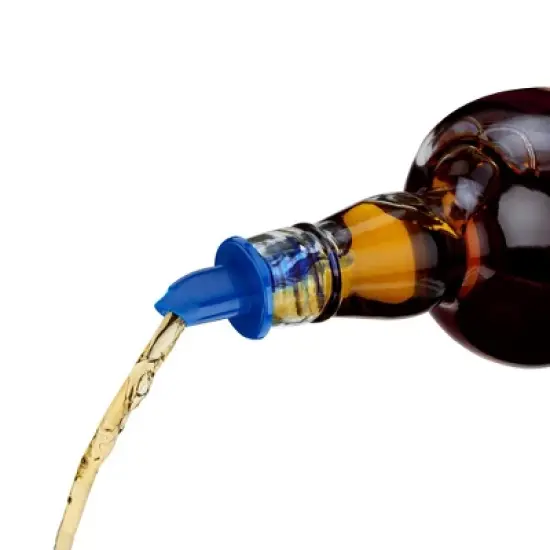 True Liquor Pourers, Free Pourer Spouts for Liquor Bottles, Bottle Pour Spout At Home Bar Accessories for Bars, Red/Blue Set of 12 image {4}