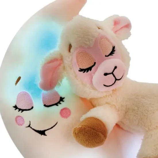 Happpy Nappers: Lullabrites Moon Pet - Lamb - Cream & Pink image {5}