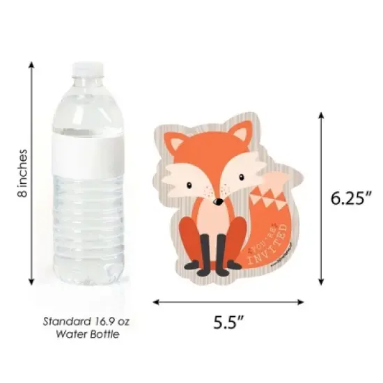 Big Dot of Happiness Fox - Shaped Fill-In Invitations - Baby Shower or Birthday Party Invitation Cards with Envelopes - Set of 12 image {3}