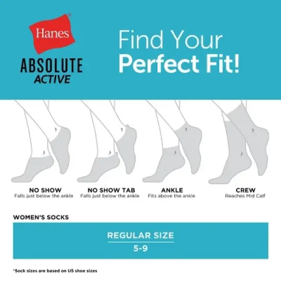 Hanes Women's 4pk Absolute Active Crew Socks - White 5-9: Midweight Cotton Blend, Seamless Toe, Machine Washable image {4}