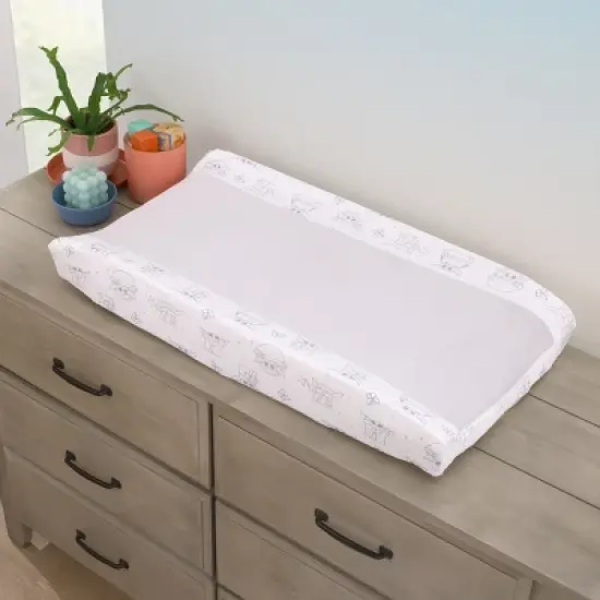 NoJo Star Wars Grogu Cutest in the Galaxy Cream and White Super Soft Contoured Changing Pad Cover image {1}
