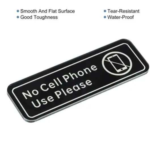 Unique Bargains Acrylic Self-Adhesive Decor Home Business No Cell Phone Use Please Sign image {3}