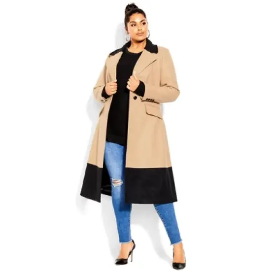 Women's Plus Size Arabella Coat - caramel | CITY CHIC image {2}