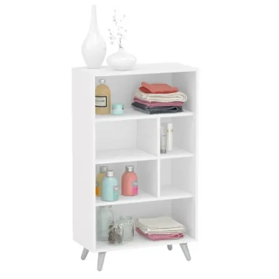 40.75" Sidney 4 Shelf Bookshelf White - Polifurniture image {1}