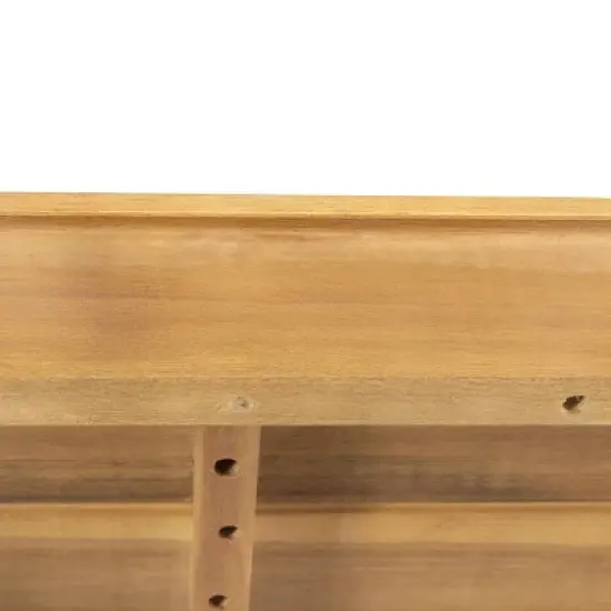 Sebastian 4pc Outdoor Acacia Wood 5 Seater Sofa Sectional with Cushions - Teak/Beige - Christopher Knight Home image {4}