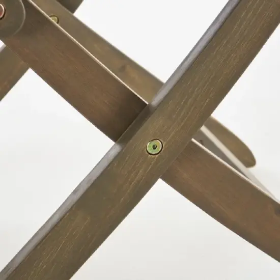 Positano 3pc Acacia Wood Foldable Bistro Set: Weather-Resistant, Space-Saving - Christopher Knight Home image {2}