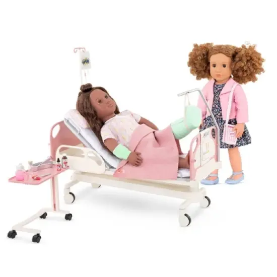 Our Generation Adjustable Hospital Bed & Doctor Set for 18" Dolls - Get Well Bed image {4}