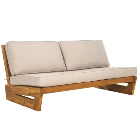 Chester 2 Seater Sofa - Indoor/Outdoor - PAT7322 - Natural/Light Grey - Safavieh image {2}