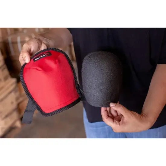 Bison Life Lightweight Knee Pads for Home & Gardening, Black/ Red, 1 Pair image {2}