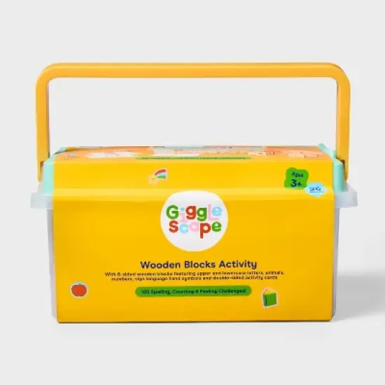 Wooden Blocks Activity - Gigglescape&trade;: Educational Letter Blocks, Storage Box, 78 Pieces, Ages 3+ image {3}