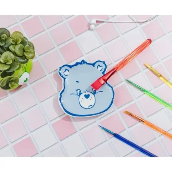 Silver Buffalo Care Bears Grumpy Bear Face Sculpted Ceramic Trinket Tray Dish image {5}