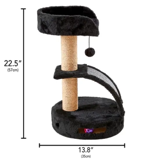 Two by Two Memphis - Black Scratching Post Cat Furniture - 13.8 in. Tall image {10}