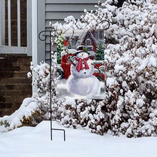 Briarwood Lane Winter Christmas Garden Flag 18x12.5 For Outdoor Snowfall Snowman Garden Flag Flag For Christmas Garden Flag Flags For Outside image {3}