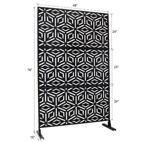 CAVINAS Patio Decorative Screen Metal Fence Privacy Screen with Rhombus Pattern for Outside and Garden, 76" H&times;48" W image {3}