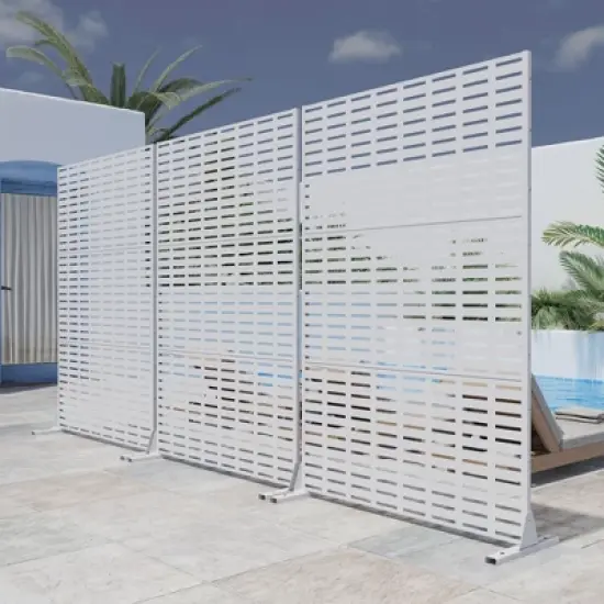 PexFix 72 in. H x 47 in. W Outdoor Metal Privacy Screen Garden Fence Wall Applique image {3}