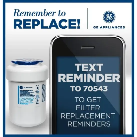 GE Appliances MWF Replacement Refrigerator Water Filter: Filters Lead, Asbestos, Chlorine, Pesticides, 1-Year Warranty image {4}